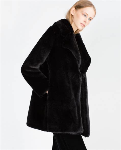 zara black jacket|black zara jacket with fur.